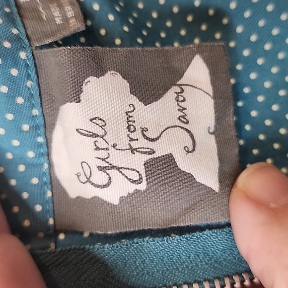 Anthropologie Girls From Savoy Polka Dot Halter Midi Dress, Size 2 - Picture 9 of 11